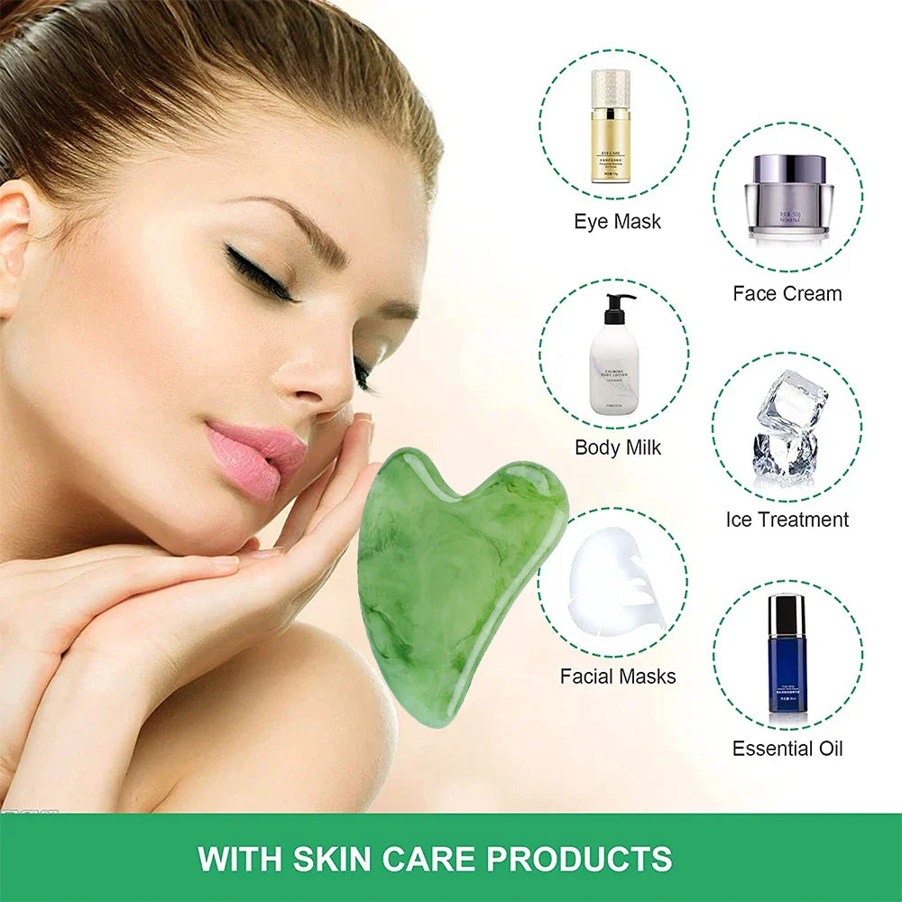 Natural Stone Gua Sha — De-Puff, Sculpt & Boost Circulation in 5 Minutes
