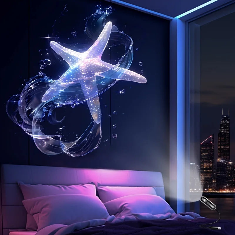 LED USB Projector Night Light — Whales, Jellyfish & Ocean Scenes for Your Room