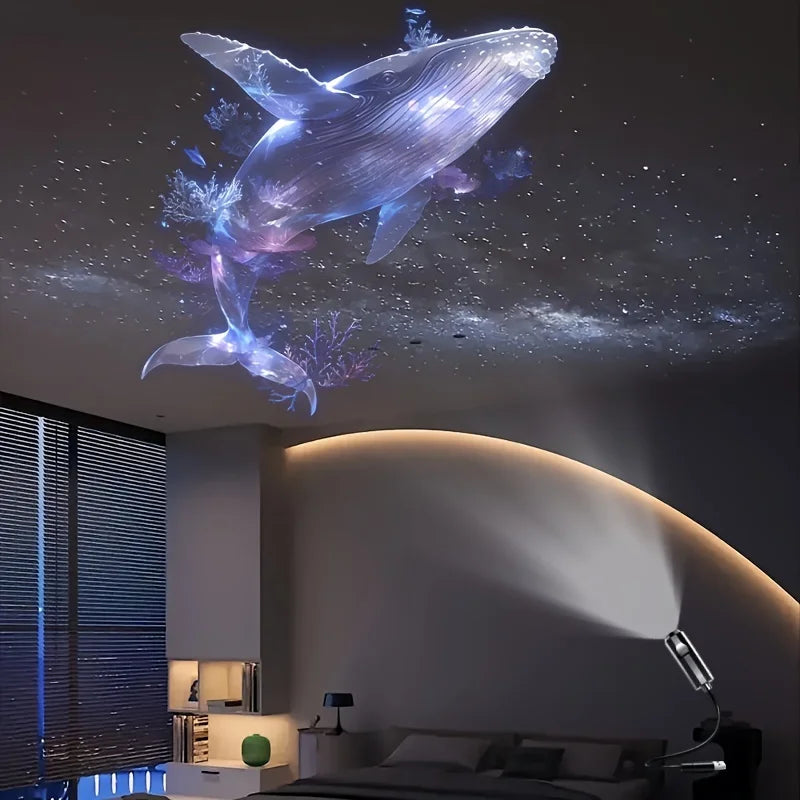LED USB Projector Night Light — Whales, Jellyfish & Ocean Scenes for Your Room