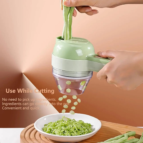 4-in-1 Electric Vegetable Cutter — Chop, Mince, Peel & Slice Hands-Free