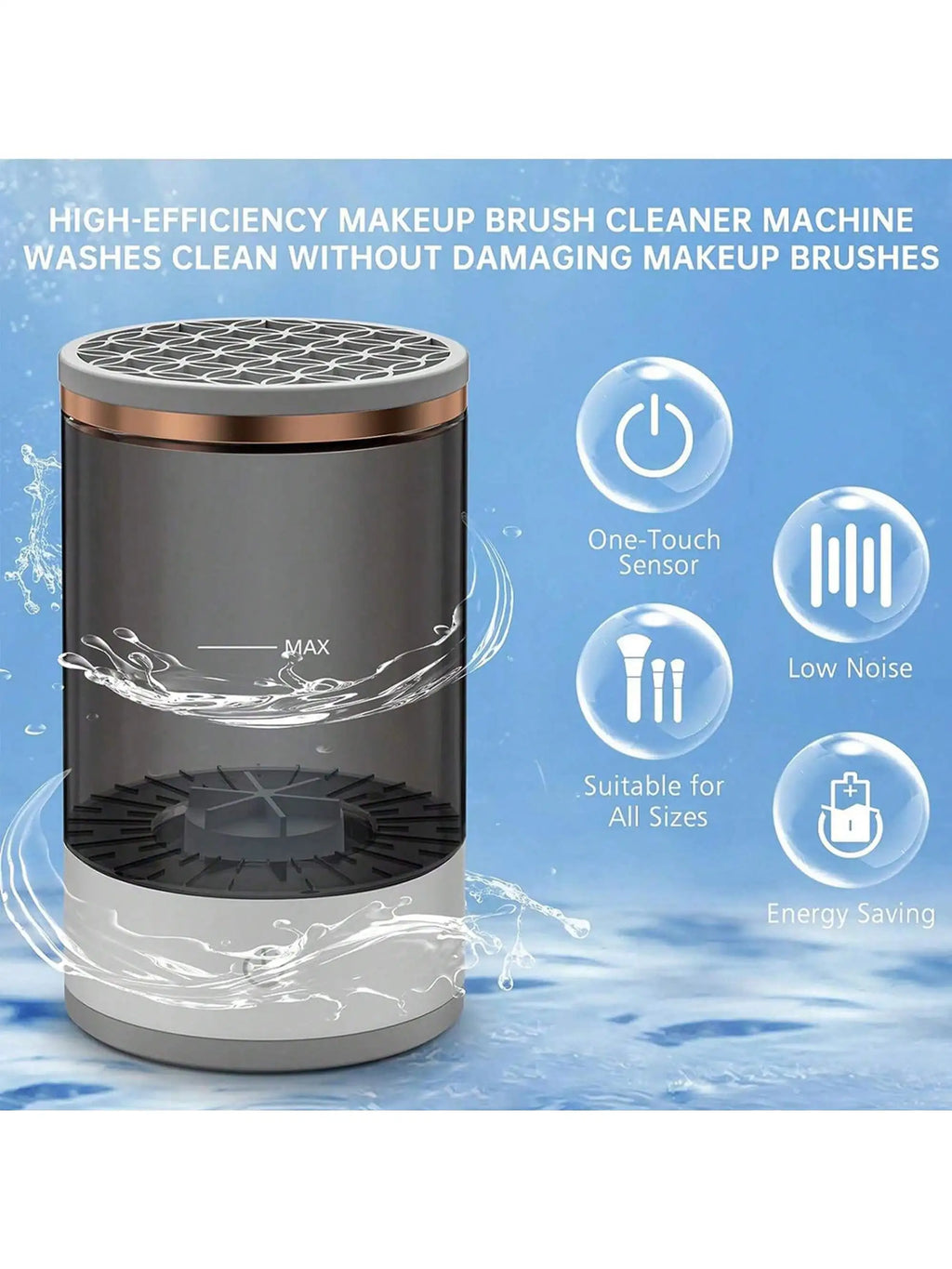 Electric Makeup Brush Cleaner — Deep Clean & Dry in Seconds