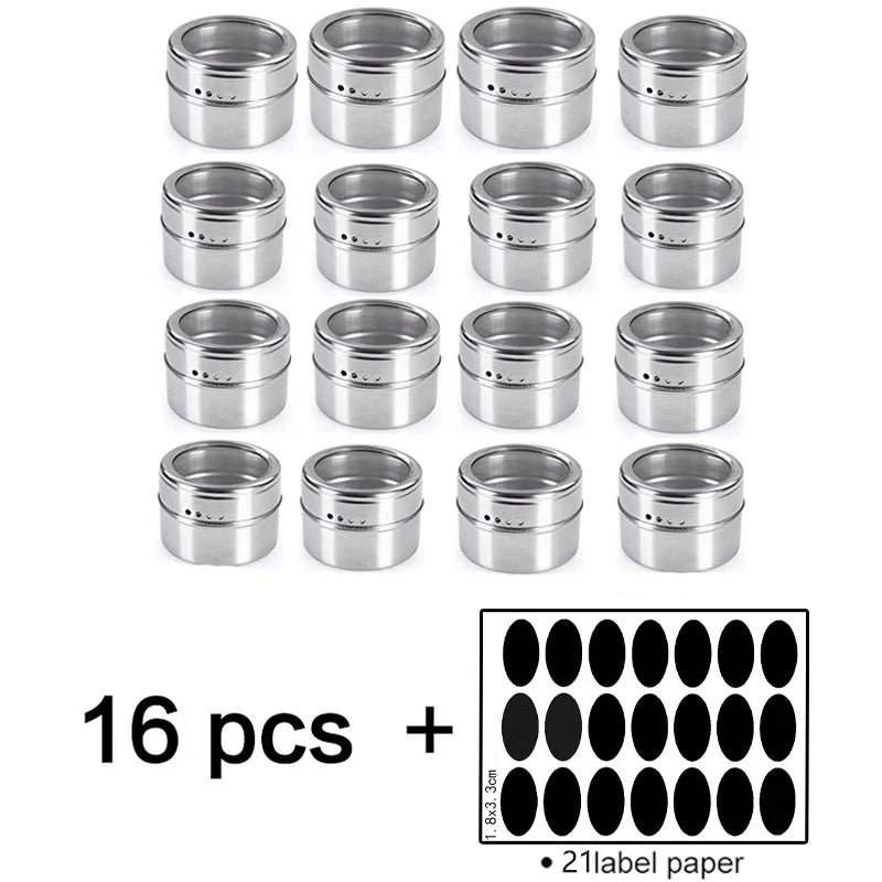 Magnetic Spice Jar Set — Organise Your Kitchen Wall in Style