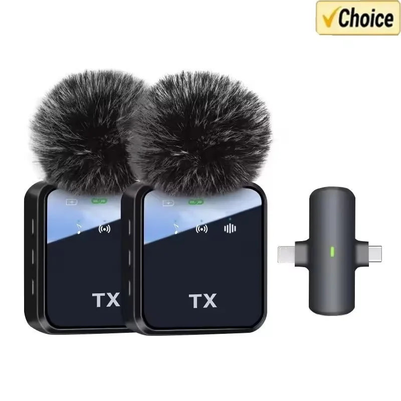 3-in-1 Wireless Microphone — Crystal Clear Audio for iPhone, Android & Cameras