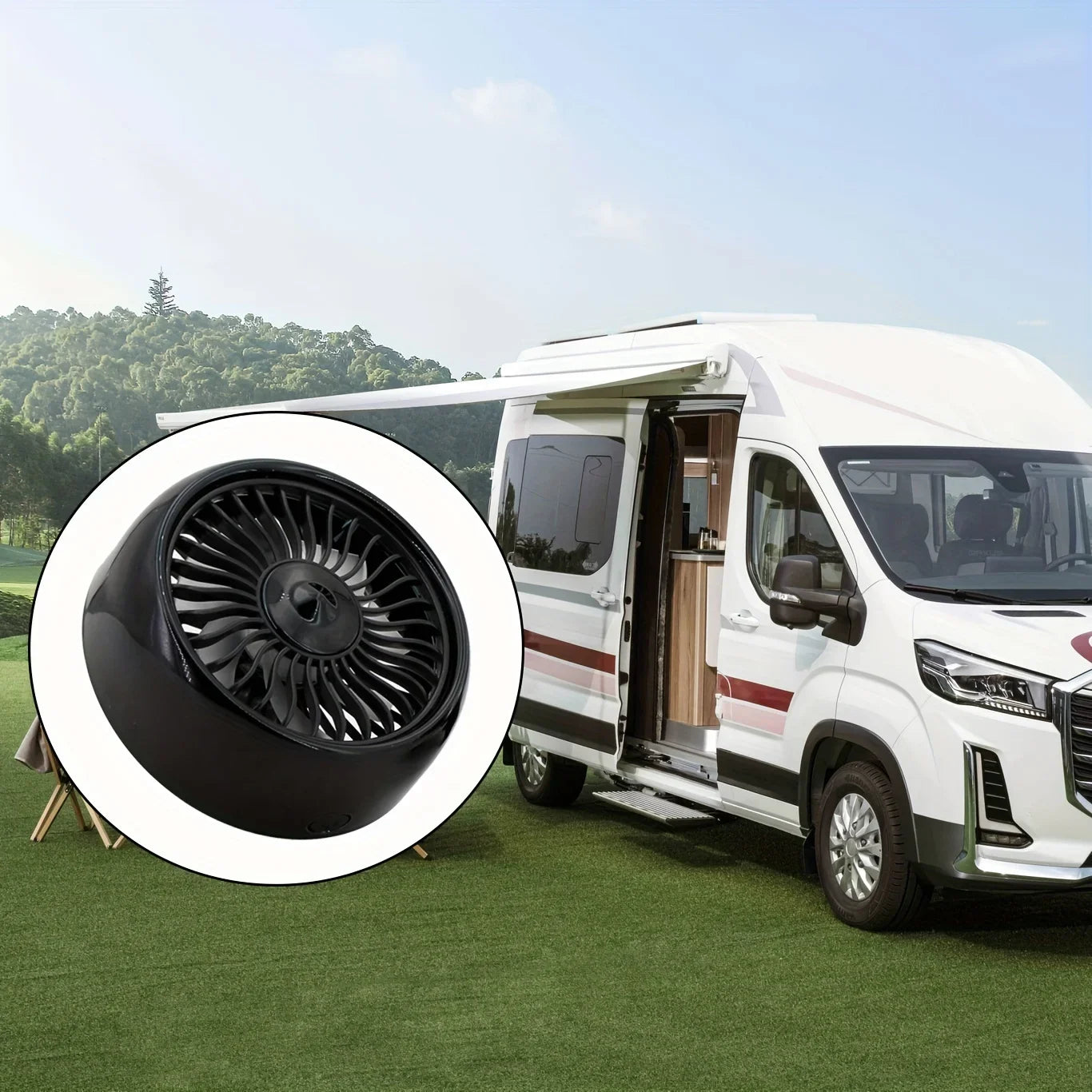 USB Car Fan — 3-Speed Cooling Fan for Car, Van & Truck