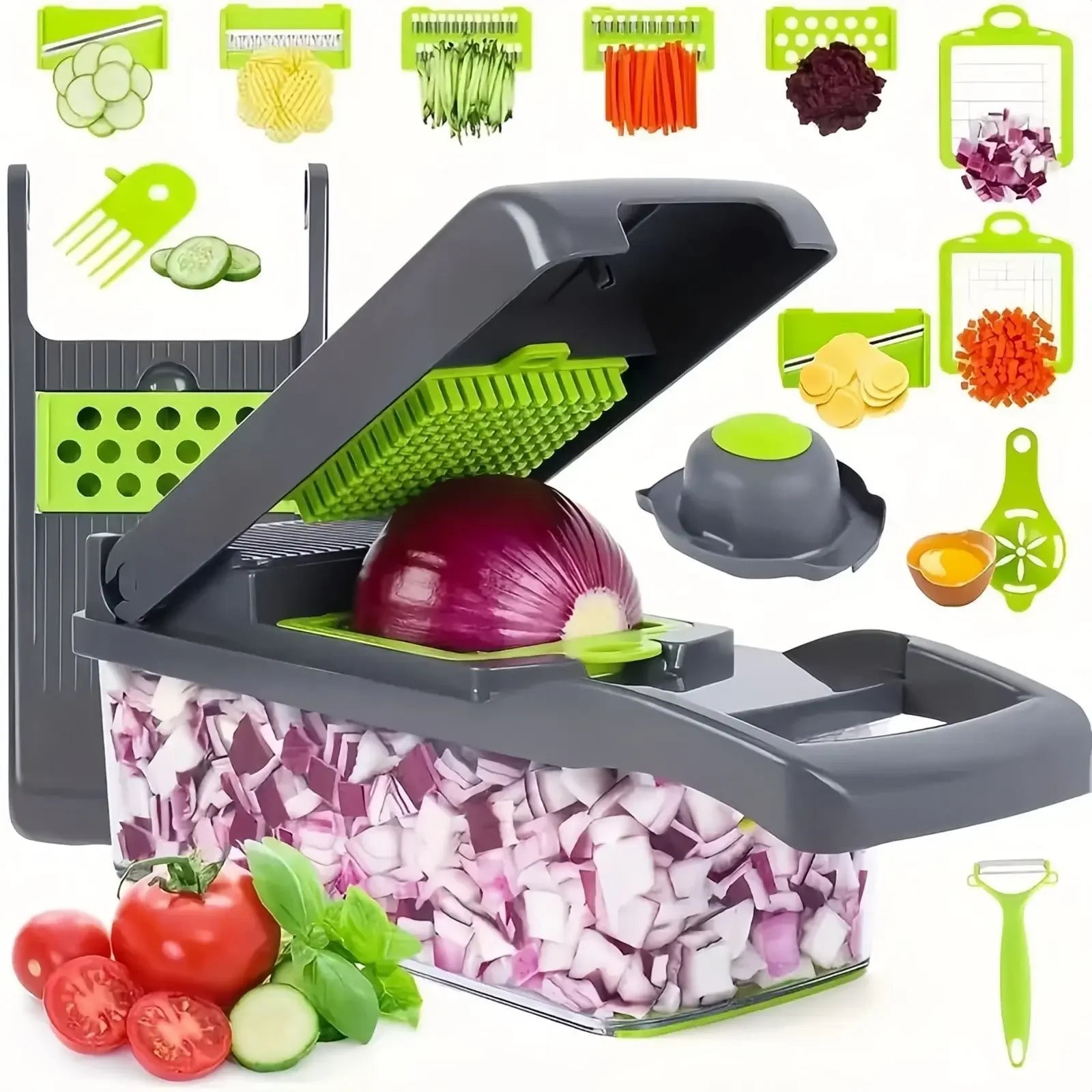 16-in-1 Multifunctional Vegetable Chopper — One Tool, Every Cut You Need