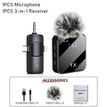 3-in-1 Wireless Microphone — Crystal Clear Audio for iPhone, Android & Cameras