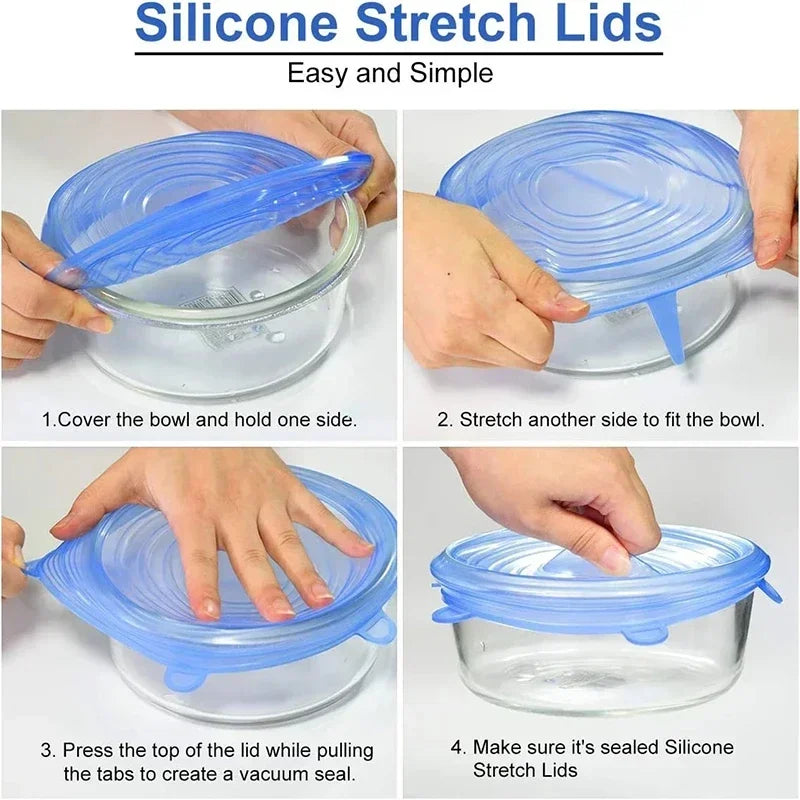 Silicone Stretch Lids Set — Keep Food Fresh, Ditch the Cling Film