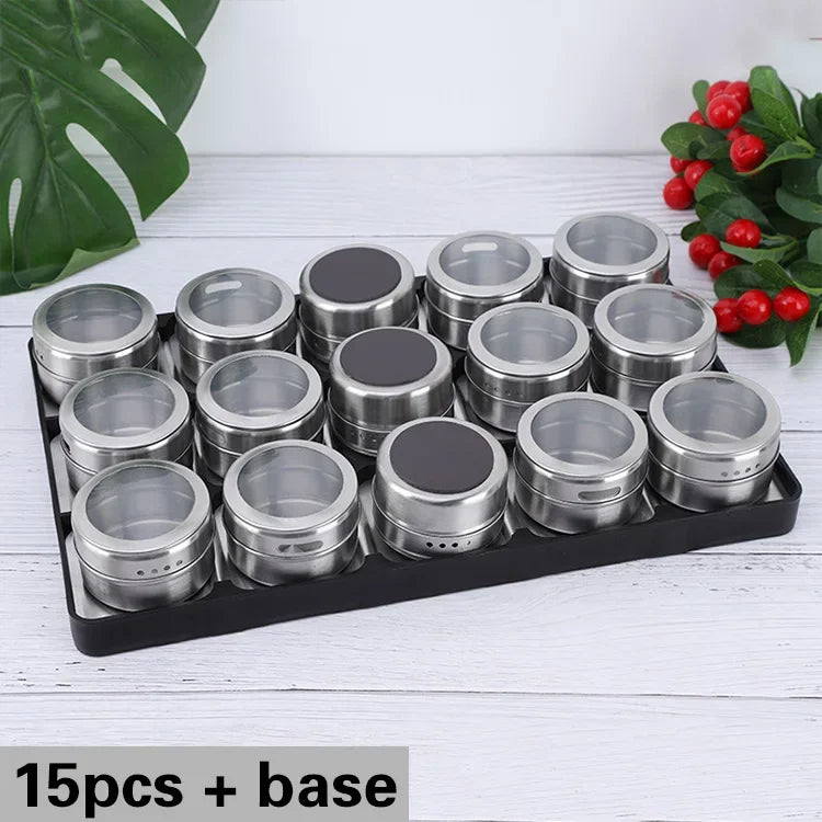 Magnetic Spice Jar Set — Organise Your Kitchen Wall in Style