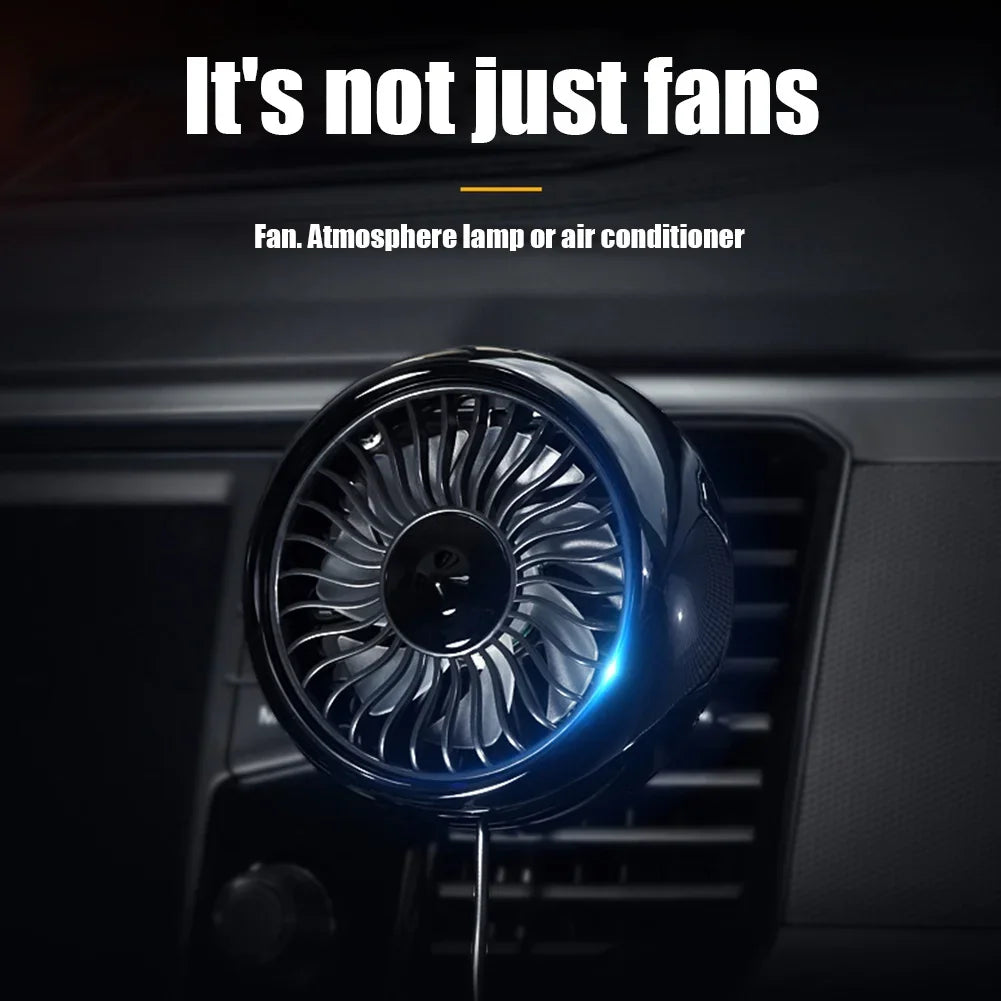 USB Car Fan — 3-Speed Cooling Fan for Car, Van & Truck