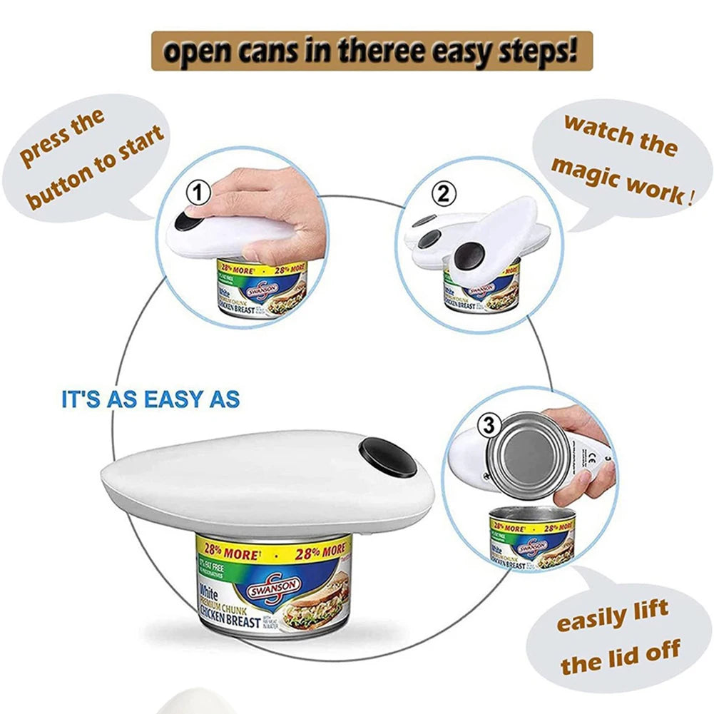 Electric Can Opener — One-Touch Opening, Smooth Edges Every Time