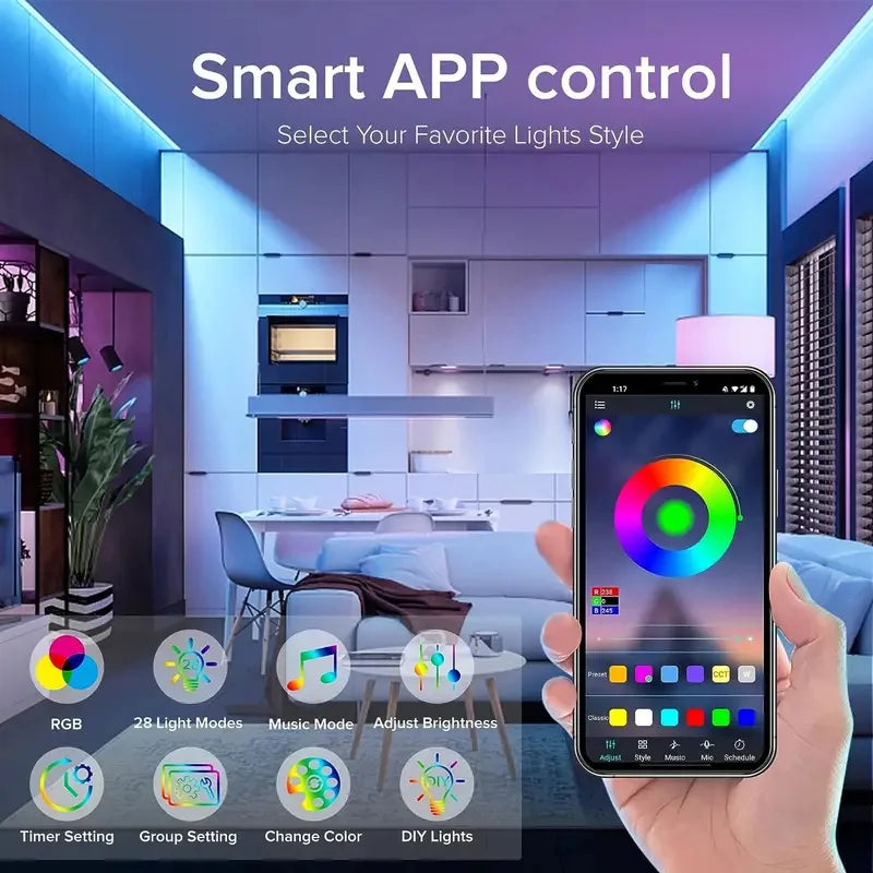 Smart LED Strip Lights — Music Sync Ambience for Any Room