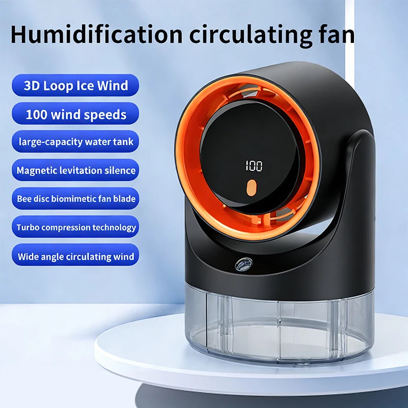 Mist Fan & Air Cooler — 360° Portable Humidifying Fan