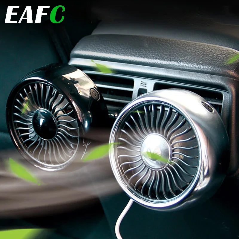 USB Car Fan — 3-Speed Cooling Fan for Car, Van & Truck