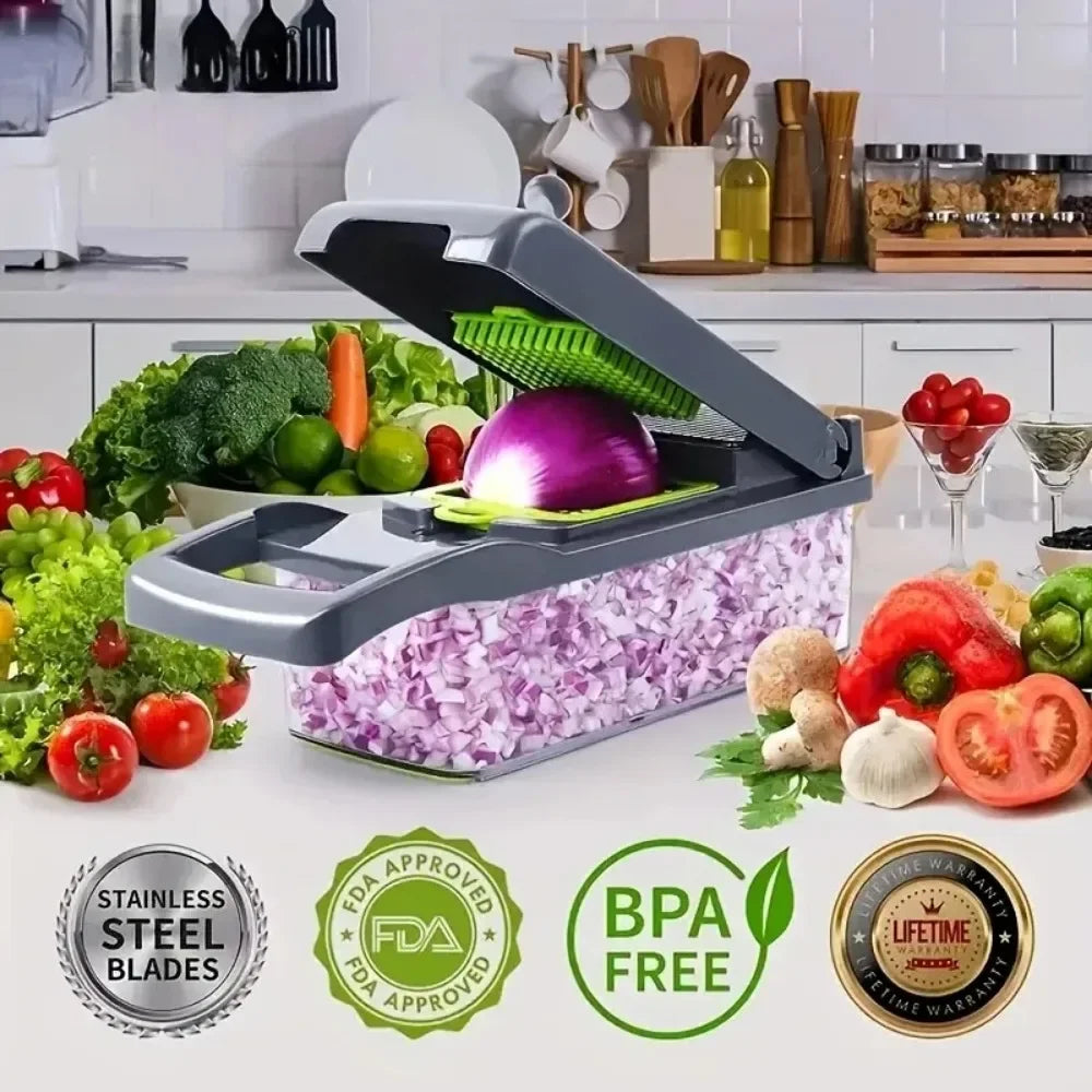 16-in-1 Multifunctional Vegetable Chopper — One Tool, Every Cut You Need