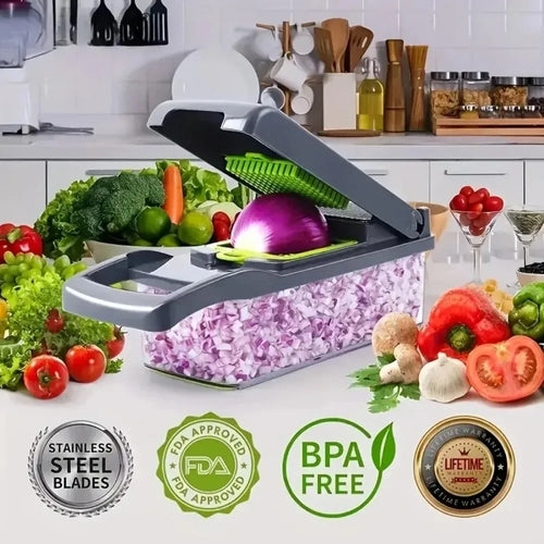 16-in-1 Multifunctional Vegetable Chopper — One Tool, Every Cut You Need