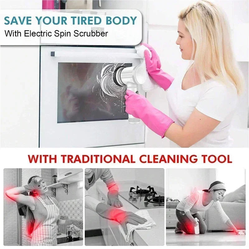 Cordless Electric Spin Scrubber — Deep Clean Every Surface Without the Effort