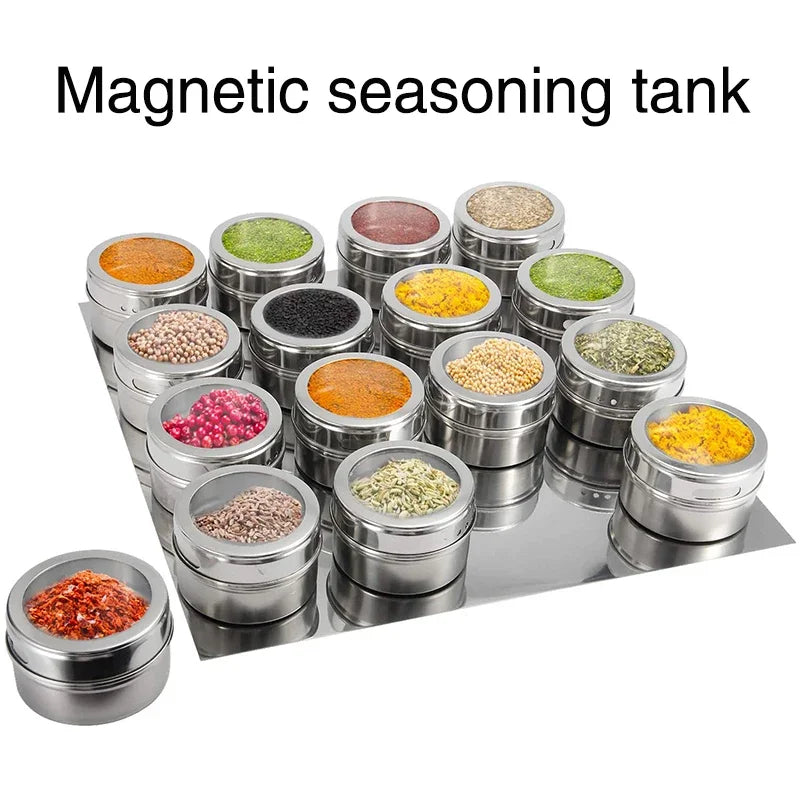 Magnetic Spice Jar Set — Organise Your Kitchen Wall in Style