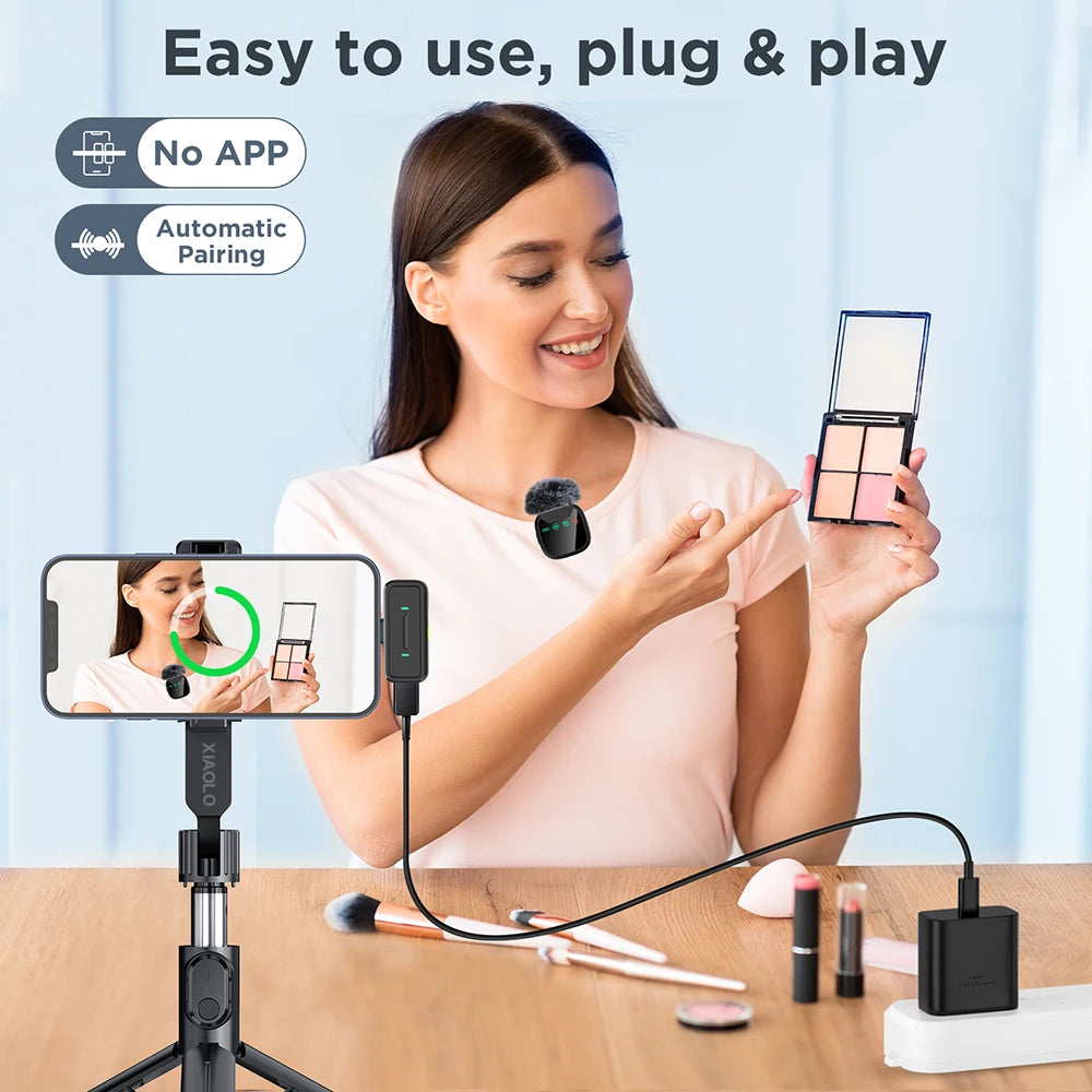 Wireless Lavalier Microphone — Plug & Play Noise-Cancelling Mic for Creators