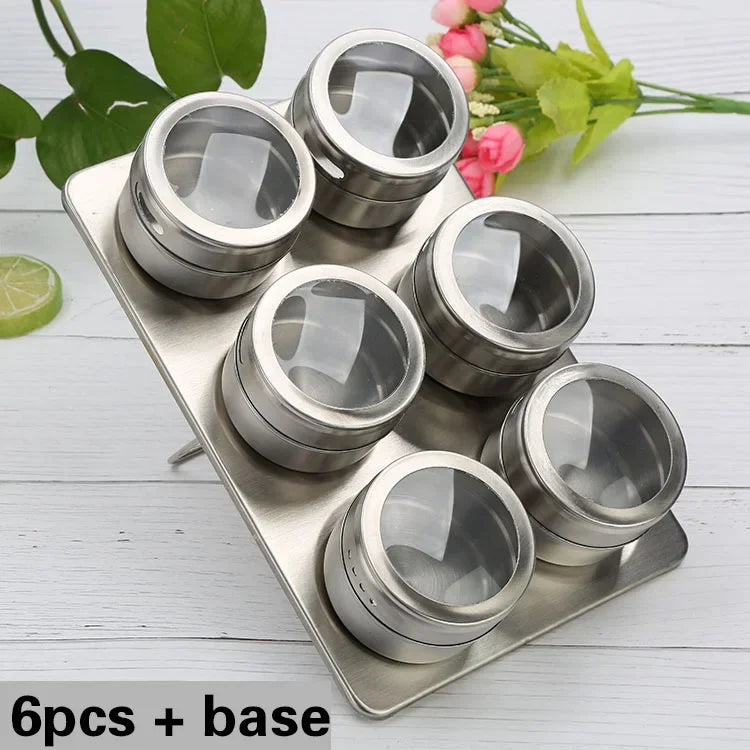 Magnetic Spice Jar Set — Organise Your Kitchen Wall in Style