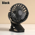 Rechargeable Clip Fan — 720° Rotating Portable Fan with Night Light