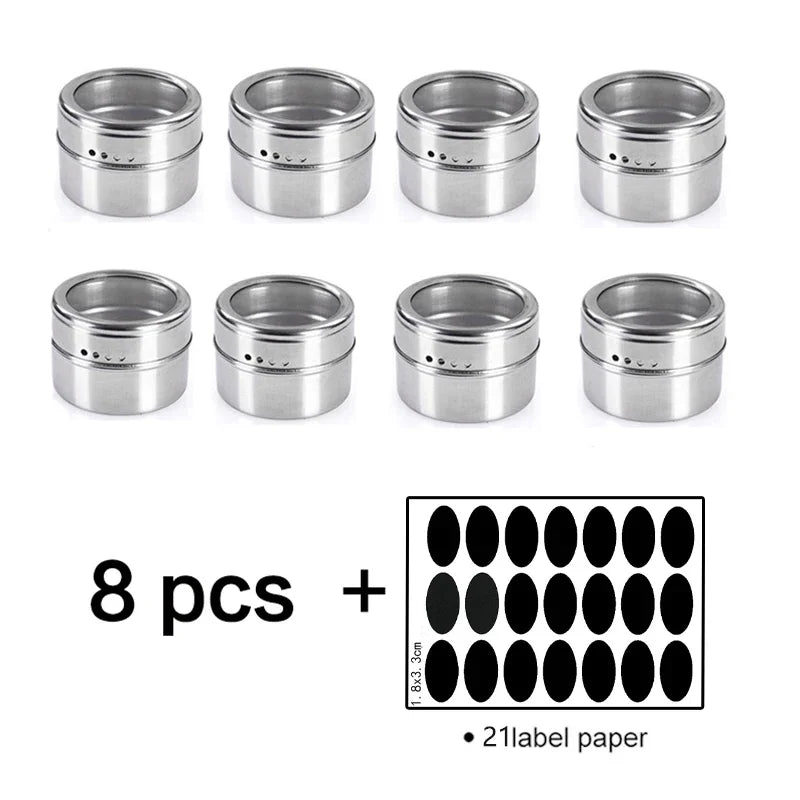 Magnetic Spice Jar Set — Organise Your Kitchen Wall in Style
