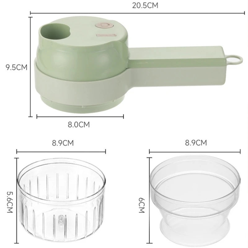 4-in-1 Electric Vegetable Cutter — Chop, Mince, Peel & Slice Hands-Free