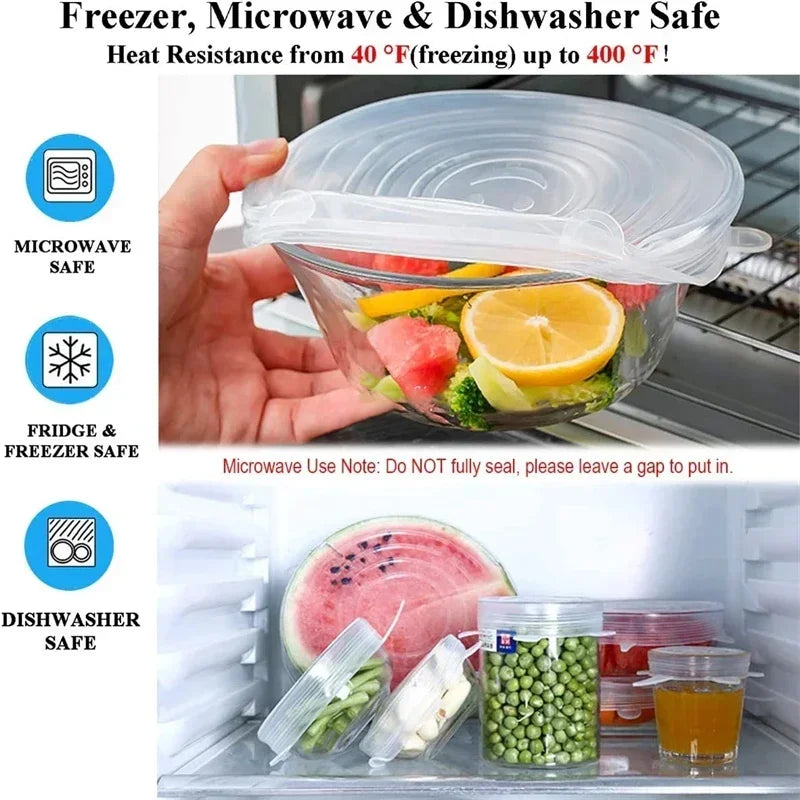 Silicone Stretch Lids Set — Keep Food Fresh, Ditch the Cling Film