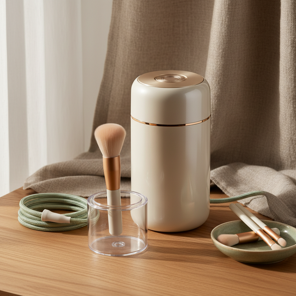 Electric Makeup Brush Cleaner — editorial product photo