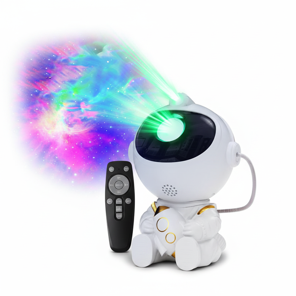 Astronaut Galaxy Projector on white background