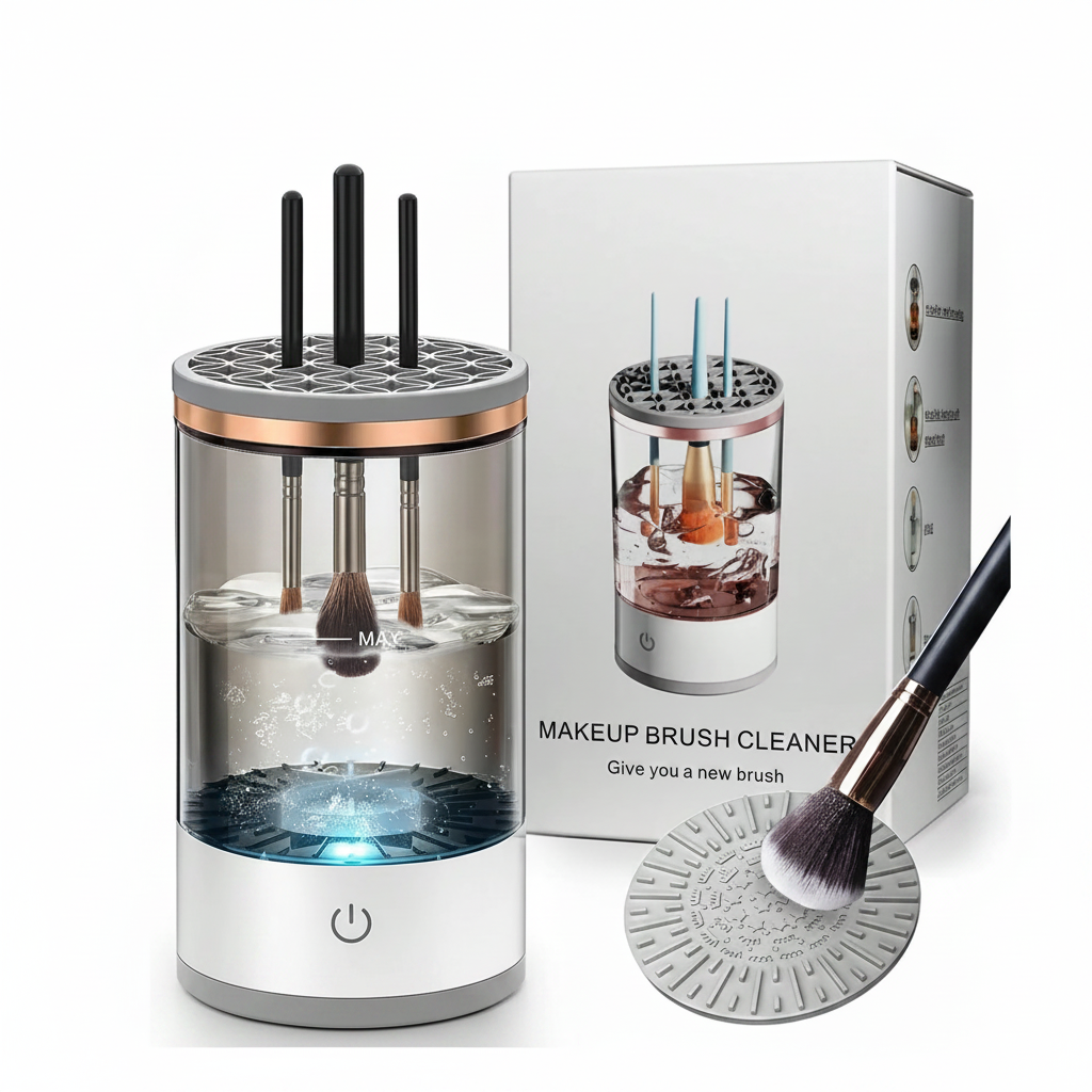 Electric Makeup Brush Cleaner on white background