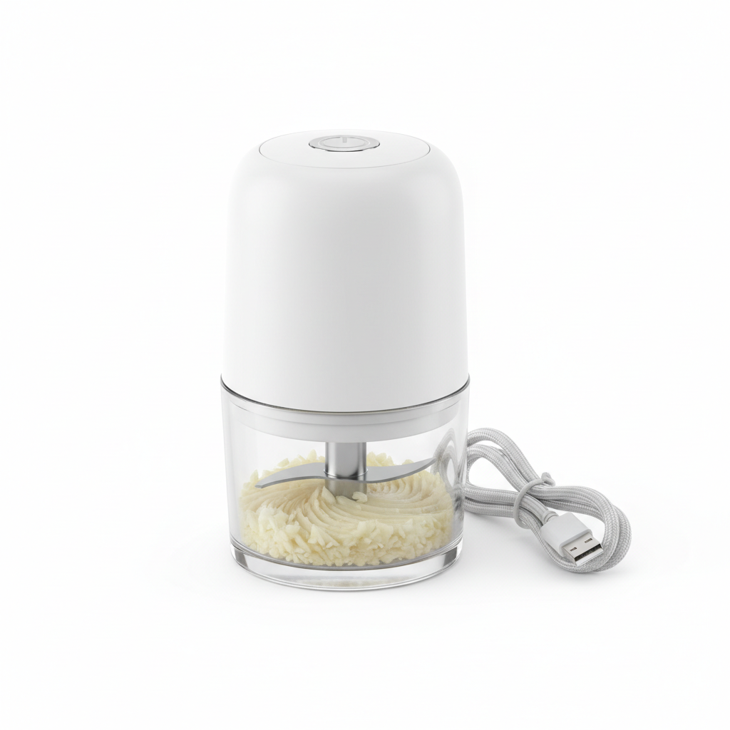 Mini Electric Garlic Crusher on white background