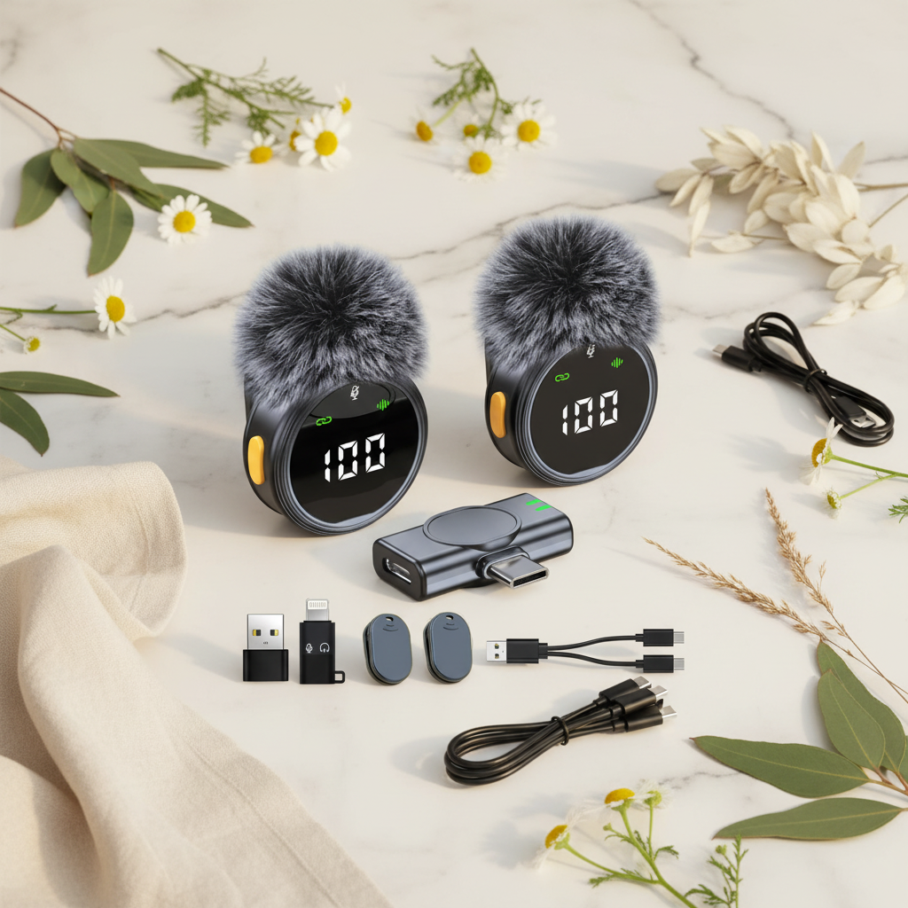 Mini Wireless Microphone for Skincare Creators — Crystal Clear Audio & ASMR-Ready Sound